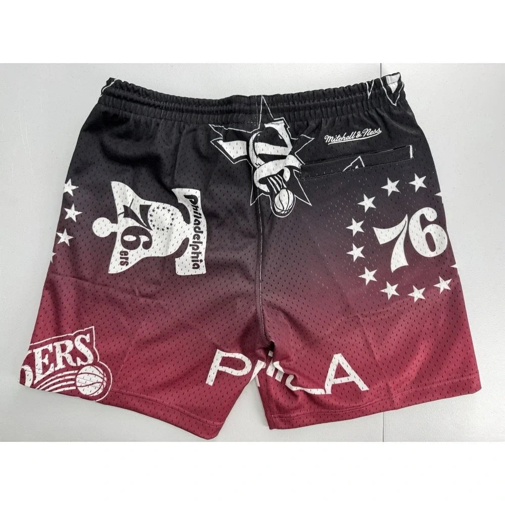 Mitchell & Ness Philadelphia 76ers NBA Destination Leisure‎ Camp Mesh Shorts L